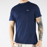 T-shirt Blu in cotone Pima TH6709 166 LACOSTE 