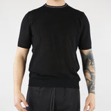 Maglia Nero in cotone microforato con profili a contrasto B9AB0054 438 AMARANTO 