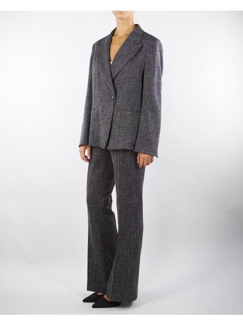 Pantaloni flare Nero-Bianco microfantasia PT1379540266 999 SEVENTY 