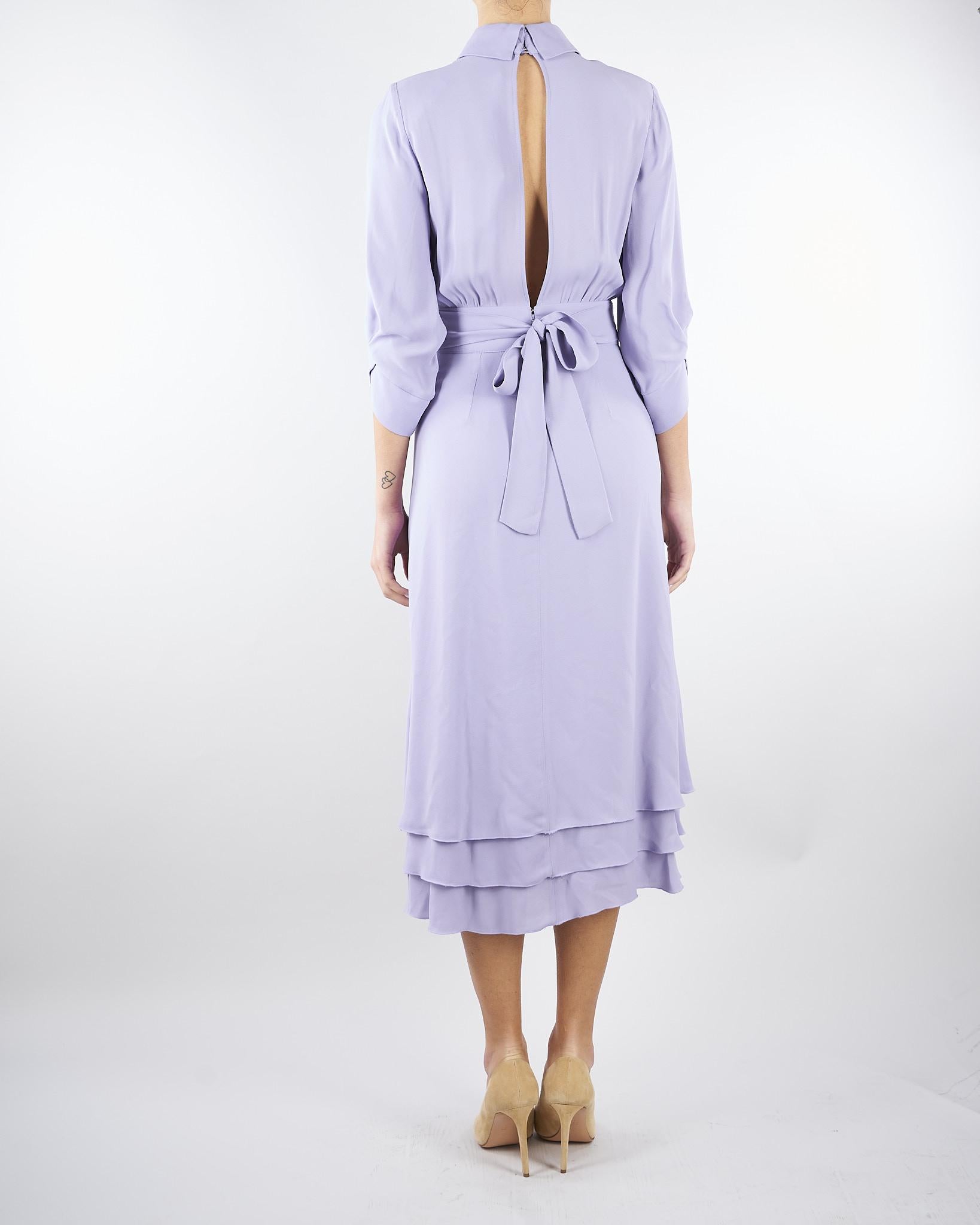 Abito Lilla in georgette di viscosa AB92361E2 EV7 ELISABETTA FRANCHI 