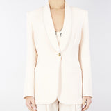 Giacca in crêpe con impunture a contrasto