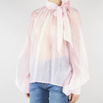 Camicia Rosa in organza con fiocco TAB0210 40 VICOLO 