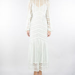 Abito lungo Verde Acqua in pizzo a righe TP2542 13162 TWIN SET 