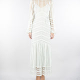 Abito lungo Verde Acqua in pizzo a righe TP2542 13162 TWIN SET 