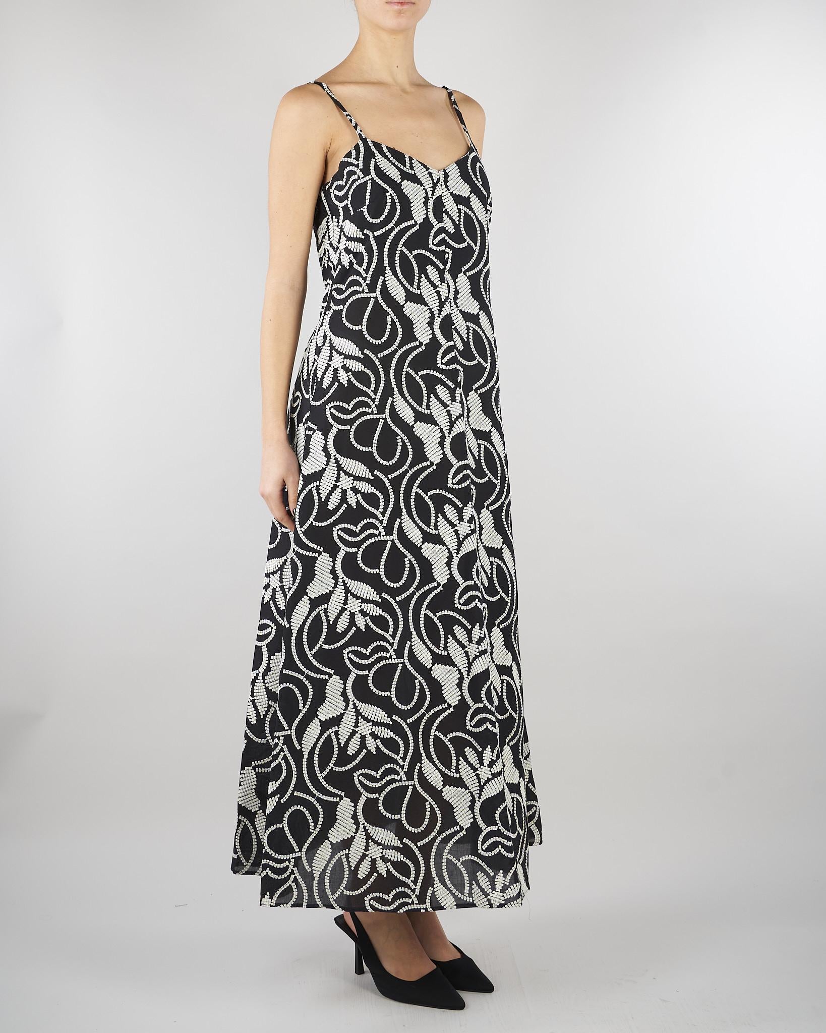 Slip dress Nero-Bianco in mussola ricamata PBPCAMINO 6 PENNY BLACK 