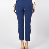 Pantaloni Oltremare slim in crêpe con placca logo