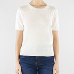 Maglia Bianco basic in filato di lino WKDPANCONE 1 MAX MARA WEEKEND 