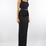 Abito Nero Red Carpet in maglia con baschina AM69S56E2 110 ELISABETTA FRANCHI 