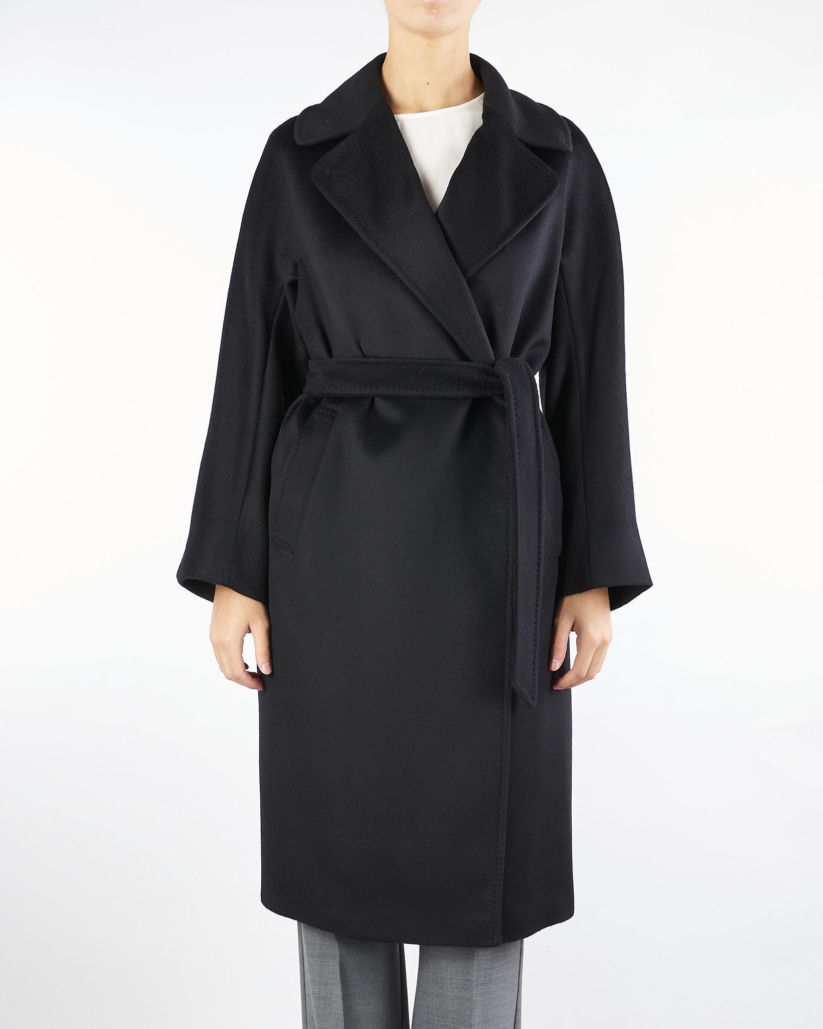 Cappotto Nero midi doppiopetto in lana Resina RESINA 13 MAX MARA WEEKEND 
