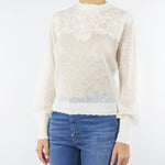 Maglia Panna in mohair con ricamo in pizzo TT3470 282 TWIN SET 