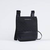 Borsa a tracolla piatta in nylon jacquard eagle all over Emporio Armani