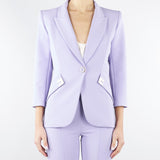 Giacca Lilla in doppio crêpe stretch con dettagli logo GI21561E2 EV7 ELISABETTA FRANCHI 