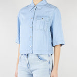 Camicia Boxy in denim lyocell RA6078D5049 77564 BLUGIRL 