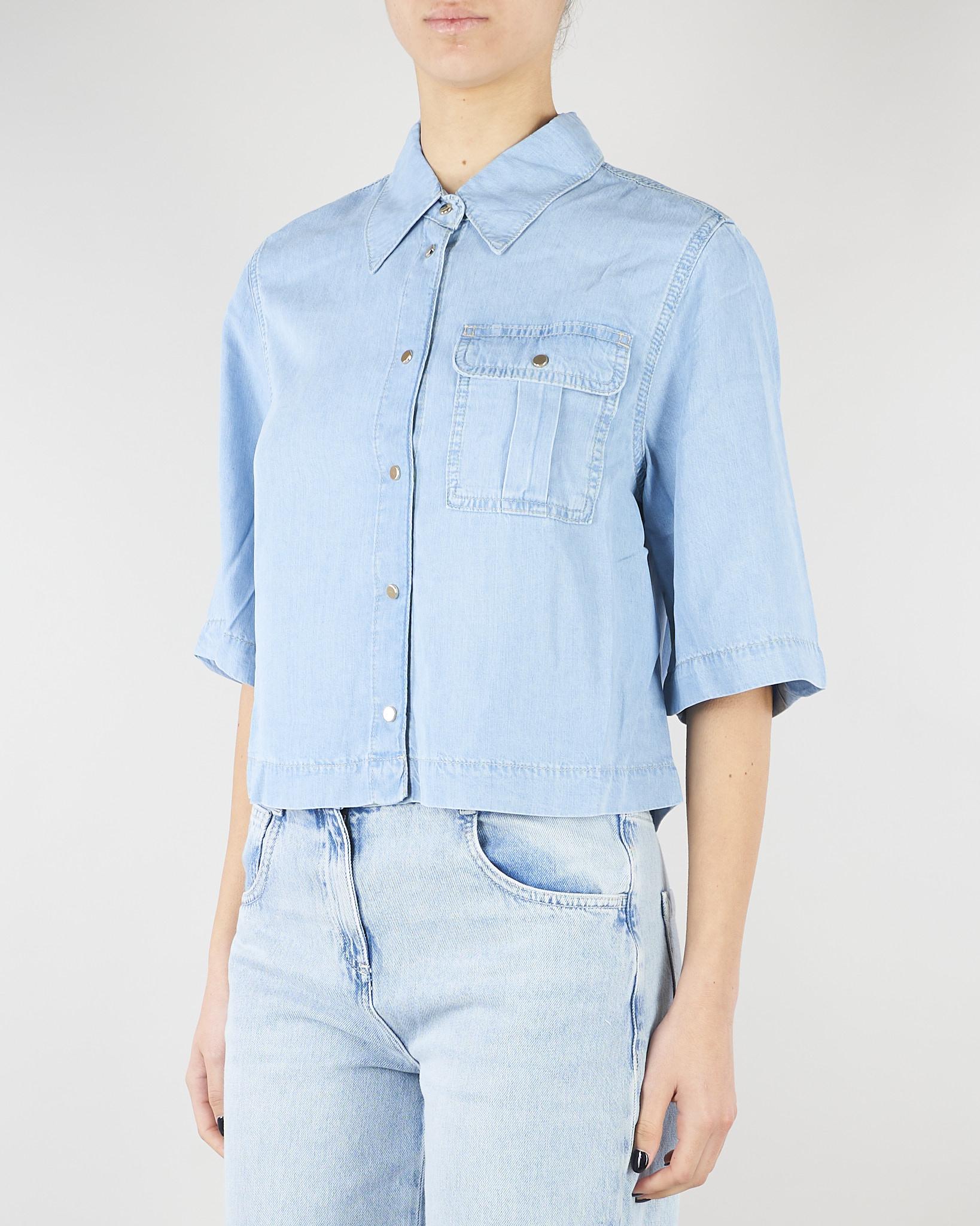 Camicia Boxy in denim lyocell RA6078D5049 77564 BLUGIRL 