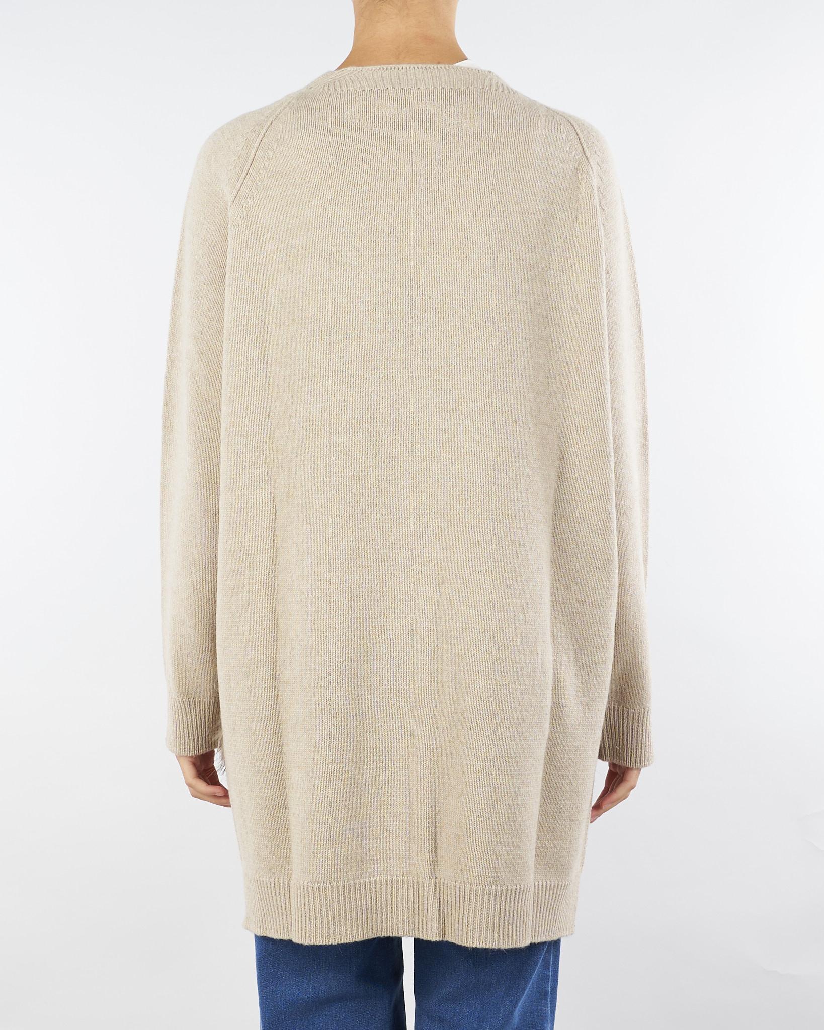 Cardigan Sabbia in pura lana e cashmere con inserti in vera pelliccia V53516 35 VANISE' 