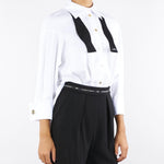 Tuta Bianco-Nero in popeline e crêpe leggero TU05656E2 221 ELISABETTA FRANCHI 