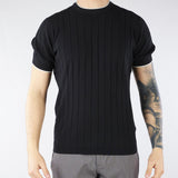 Maglia Nero in cotone a coste con profili a contrasto DK17020 99 DIKTAT 