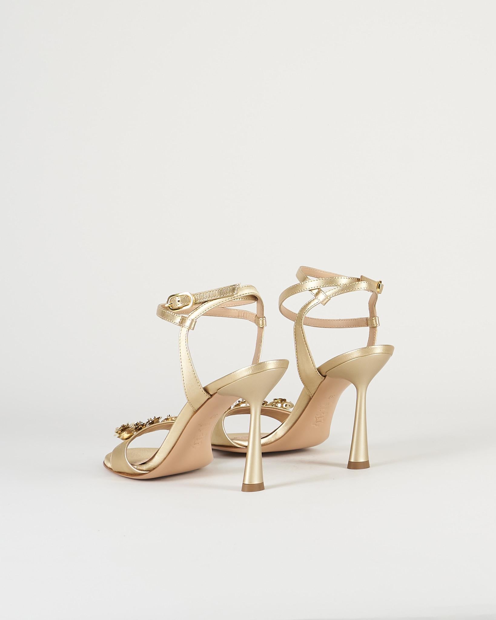 Sandalo Oro in raso con accessorio gold 7590 18 FRANCESCO SACCO 