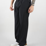Pantalone Nero in fresco lana con pences Relaxed fit PAU3DICI041 99 3DICI 