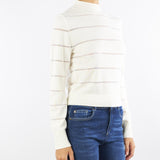 Maglia Avorio Malto a righe in misto lana e cashmere MALTO 4 NENETTE 