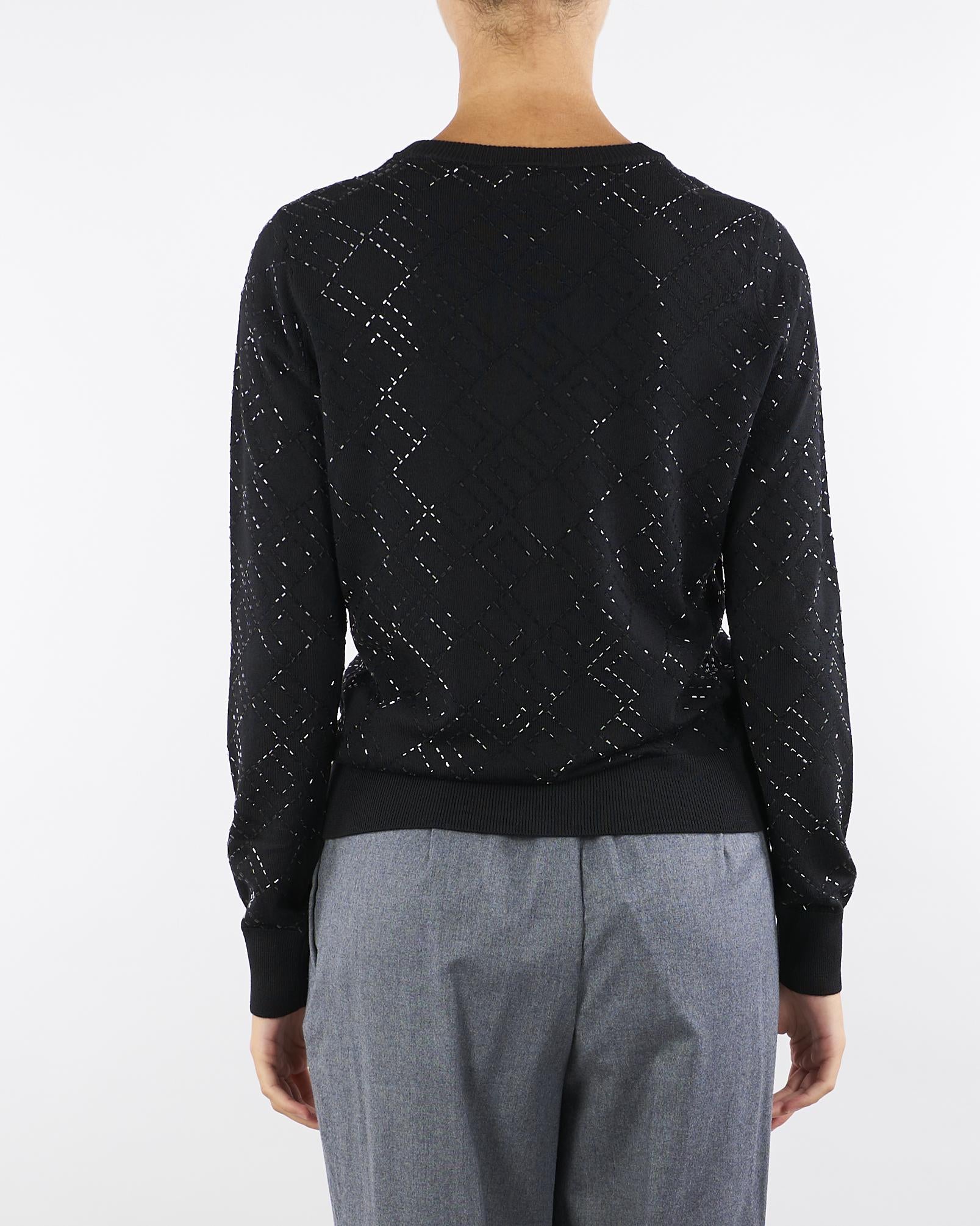 Cardigan Nero in lana con cristalli MK26B56E2 188 ELISABETTA FRANCHI 