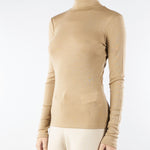 Dolcevita Cammello in garza di lana e seta TESEO 2 MAX MARA WEEKEND 