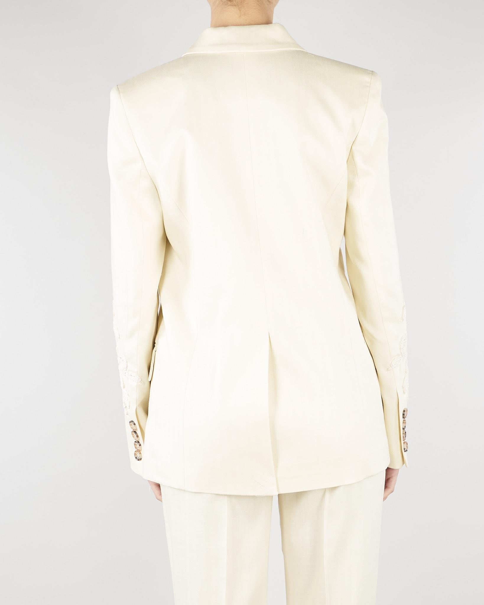 Blazer Vaniglia doppiopetto spinato con ricami D48EI023ER3 MF333 ERMANNO BY ERMANNO SCERVINO 