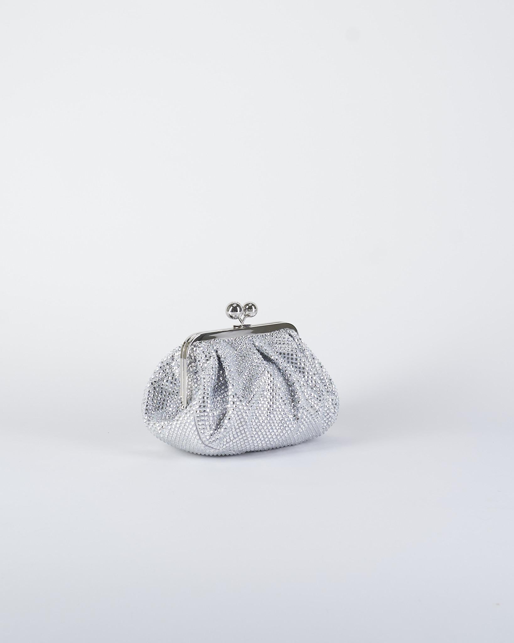 Borsa Argento Pasticcino Bag small in raso e strass EMY 2 MAX MARA WEEKEND 