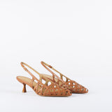 Slingback Cuoio intrecciata