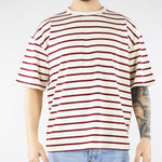 T-shirt Panna-Rosso a righe Relaxed fit B6AB0013 36A AMARANTO 
