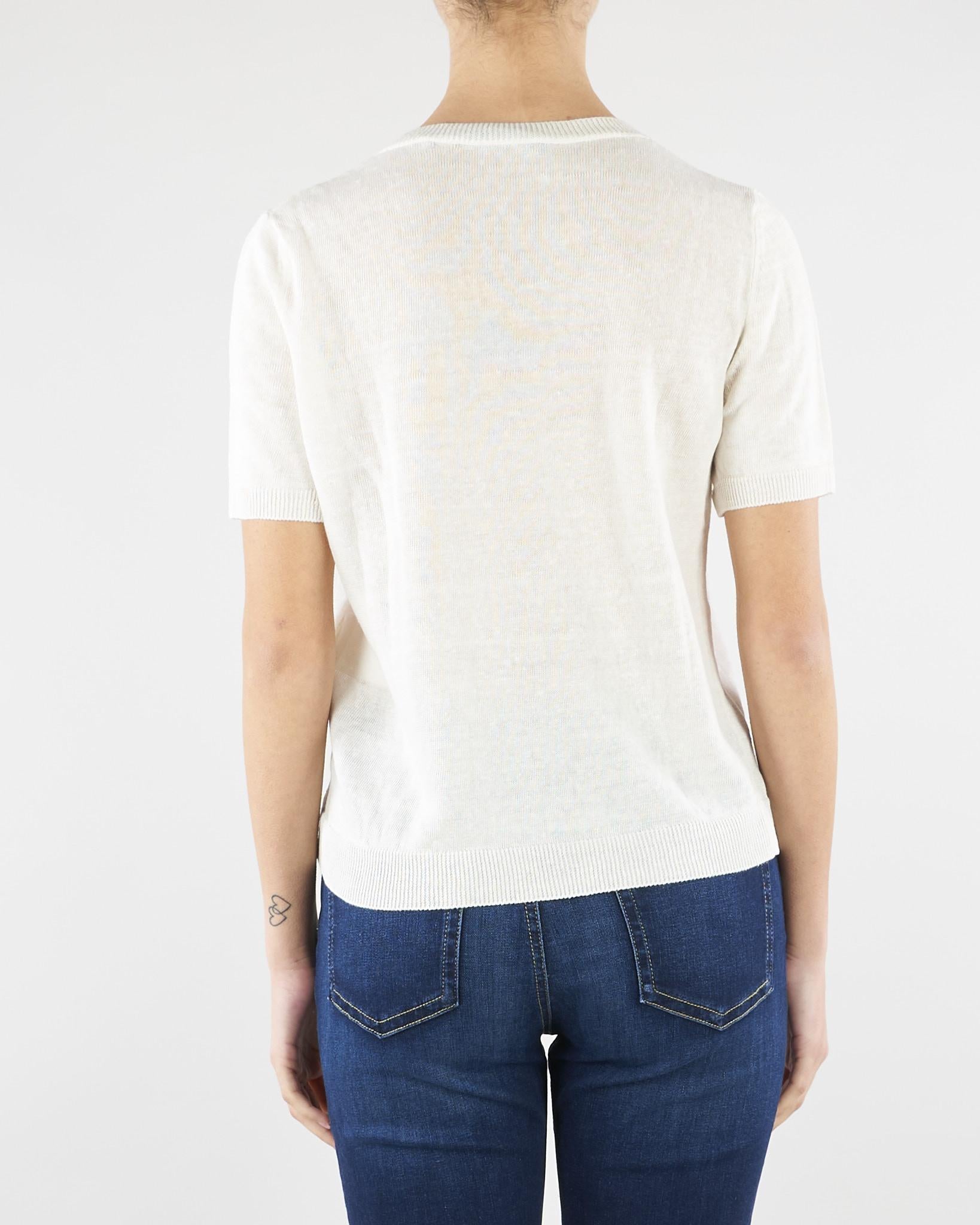 Maglia Bianco basic in filato di lino WKDPANCONE 1 MAX MARA WEEKEND 