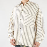 Camicia Panna-Marrone a righe in cotone oversize CA3636 25 I'M BRIAN 