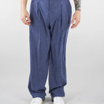 Pantaloni Blu con pences in tessuto effetto cupro EM005614TE20601 UB047 EMPORIO ARMANI 