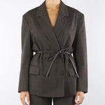 Giacca Moro check con cintura TF0132 85 VICOLO 