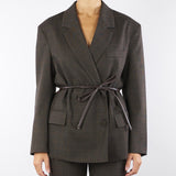 Giacca Moro check con cintura TF0132 85 VICOLO 