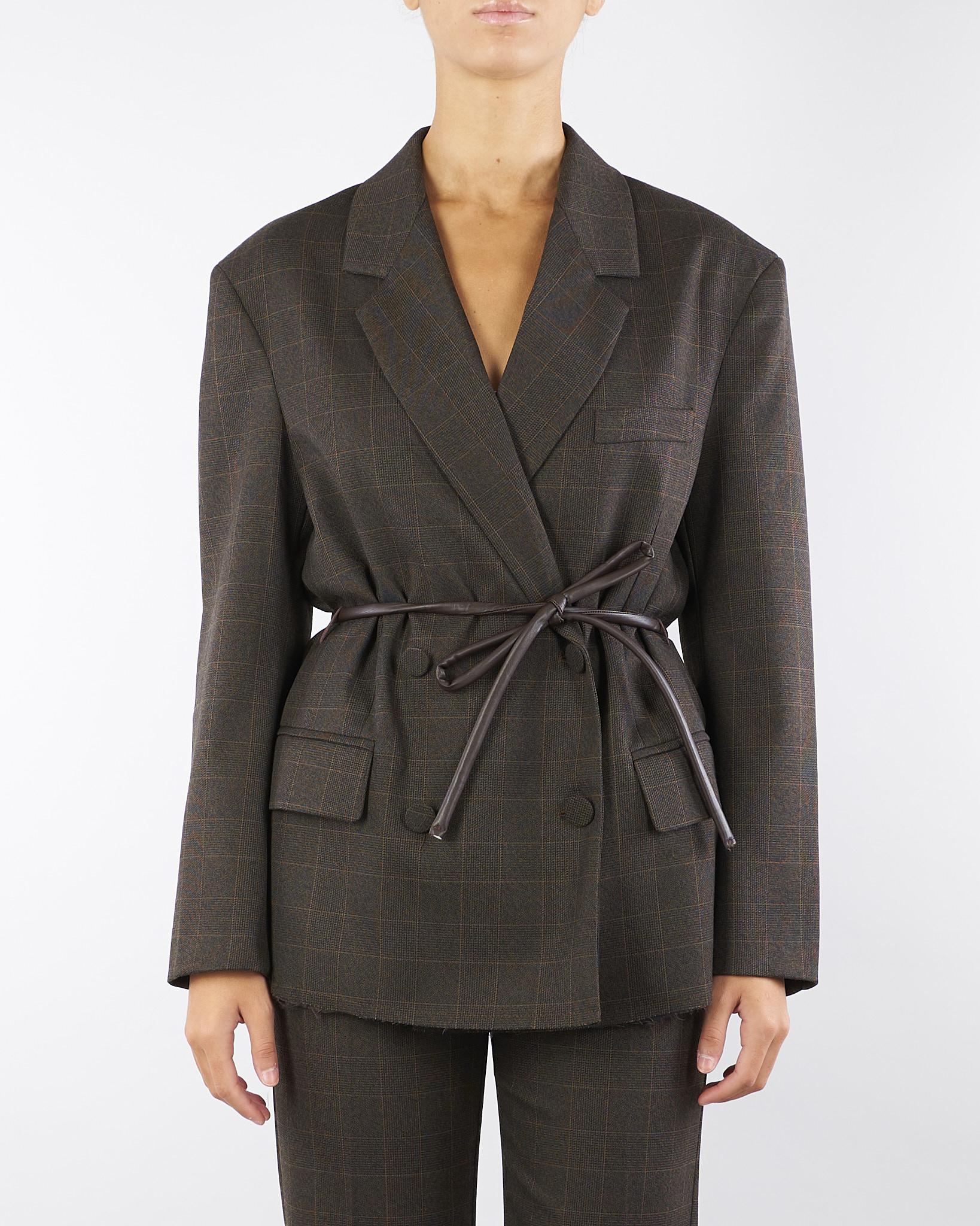 Giacca Moro check con cintura TF0132 85 VICOLO 