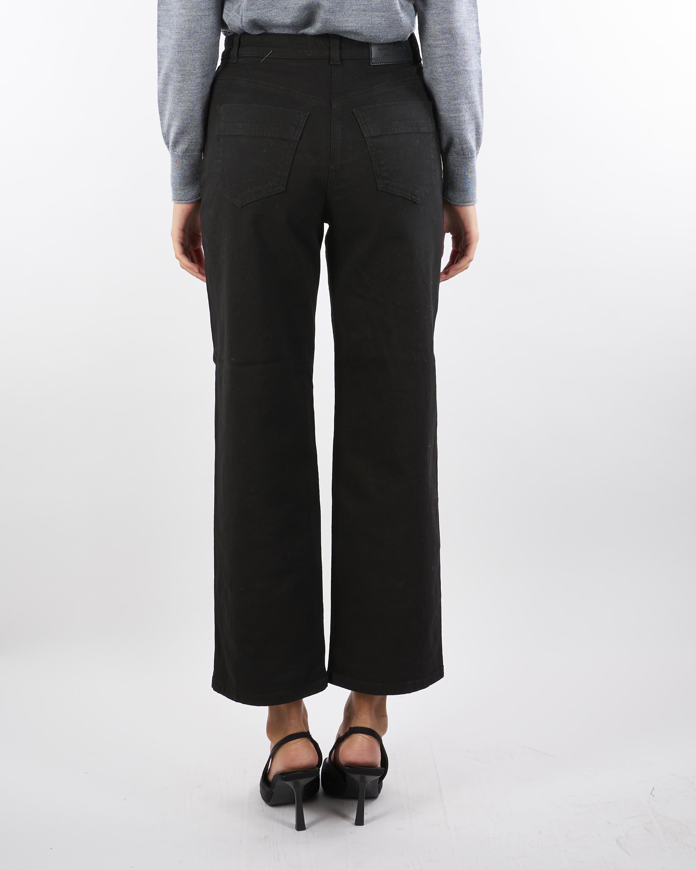 Jeans Nero in drill di cotone PJ04D56E2 110 ELISABETTA FRANCHI 