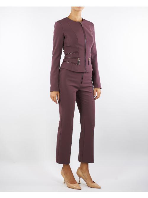 Pantaloni Merlot in doppio crêpe PA10856E2 EA4 ELISABETTA FRANCHI 