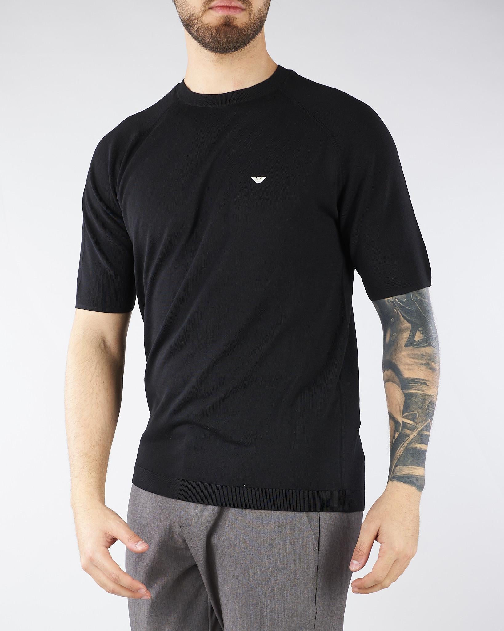 Maglia Nera con logo EM005527AF25247 UC001 EMPORIO ARMANI 