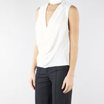 Top Avorio in georgette di viscosa CA13461E2 360 ELISABETTA FRANCHI 