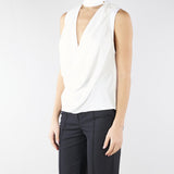 Top Avorio in georgette di viscosa CA13461E2 360 ELISABETTA FRANCHI 