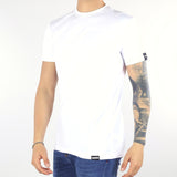 T-shirt basic Bianco con patch logo Dsquared Milano