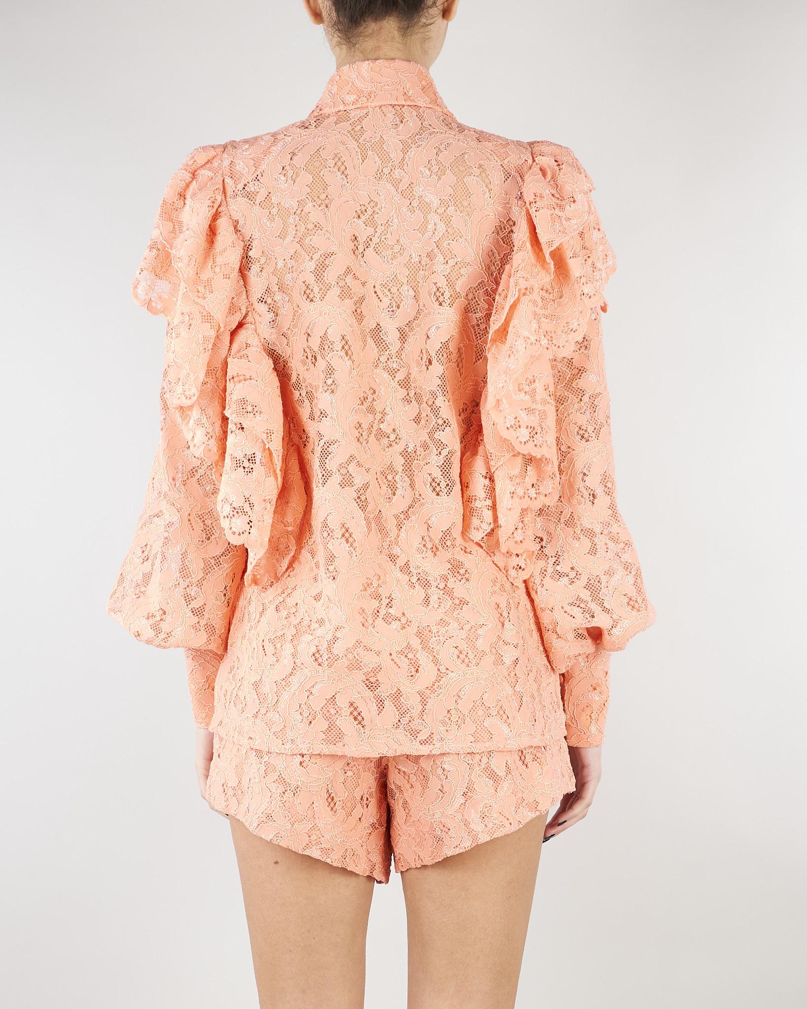 Camicia Pesca in pizzo con rouches ACT16113CA606 144 ACTUALEE 