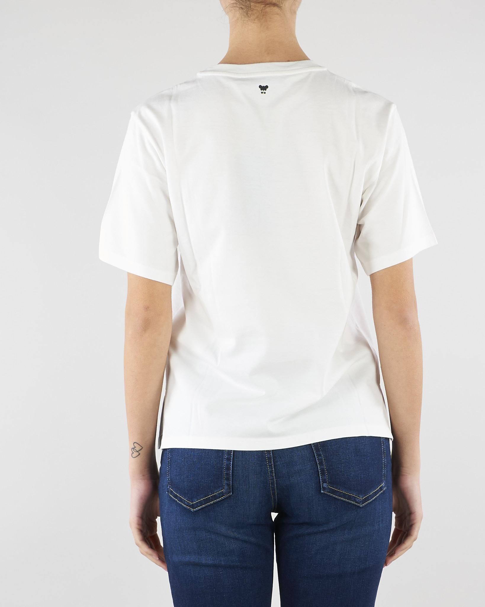 T-shirt Bianco in jersey con stampa e ricamo WKDAGILE 1 MAX MARA WEEKEND 