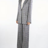 Pantalone Bianco-Nero microfantasia con paillettes ACTPA024PA3020 00 ACTUALEE 