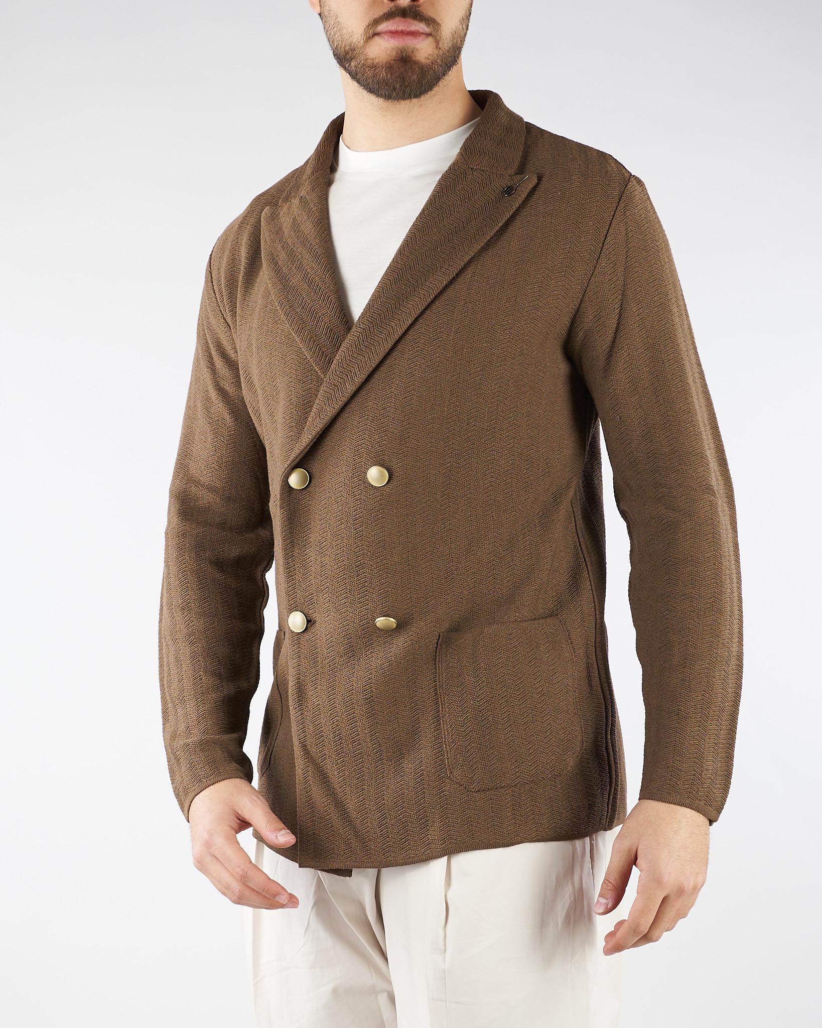 Giacca in maglia Tabacco doppiopetto 4011G977MY261086 28 PAOLONI 