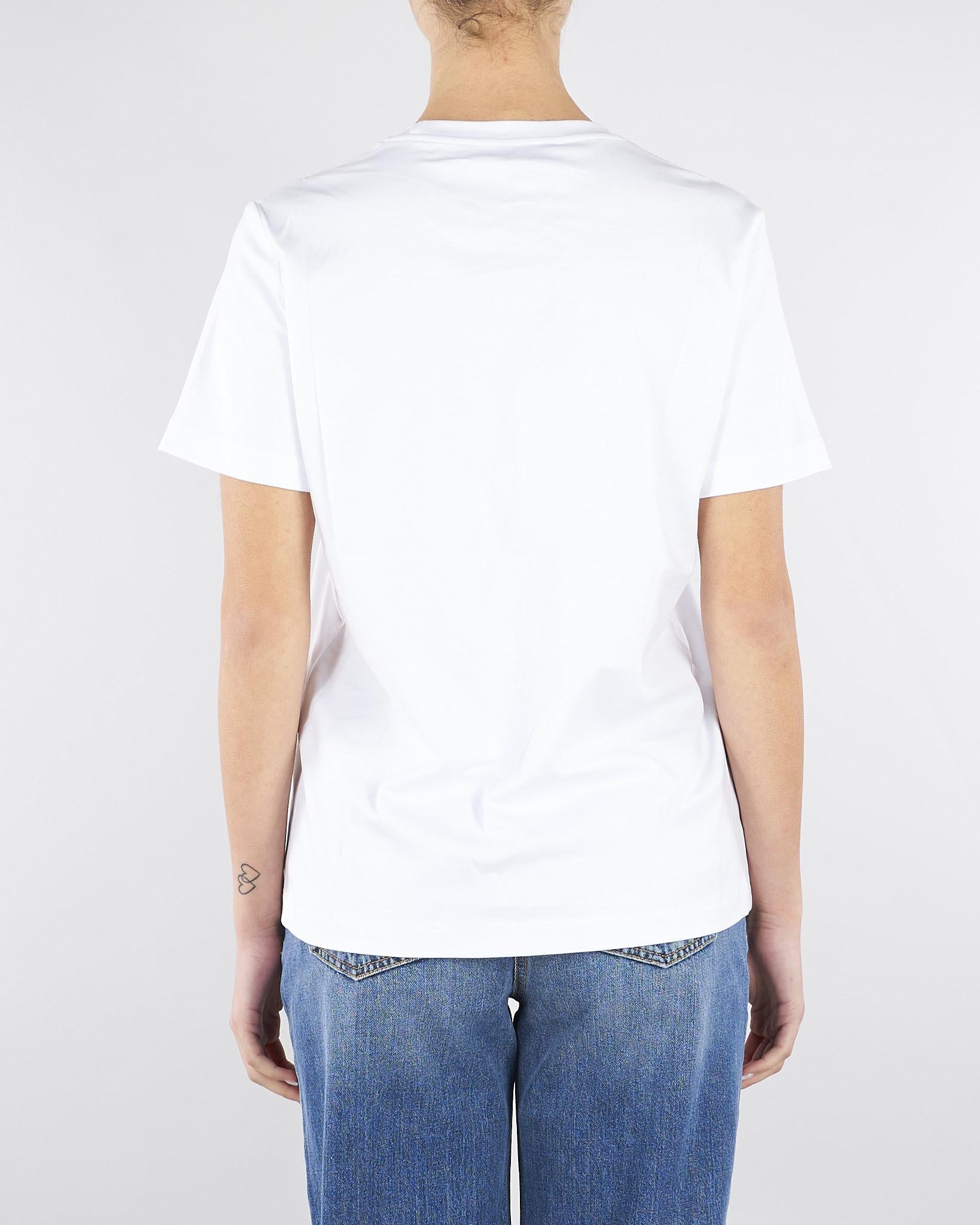 T-shirt Gesso con ricamo logo MA01761E2 270 ELISABETTA FRANCHI 