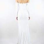 Abito Avorio Red Carpet in jersey crêpe con drappeggi ABR1061E2 360 ELISABETTA FRANCHI 