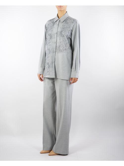 Pantalone Grigio wide leg in misto lana A2029719 7 CLIPS 