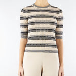 Maglia Beige-Nero in viscosa crêpe LEDA 16 MAX MARA WEEKEND 